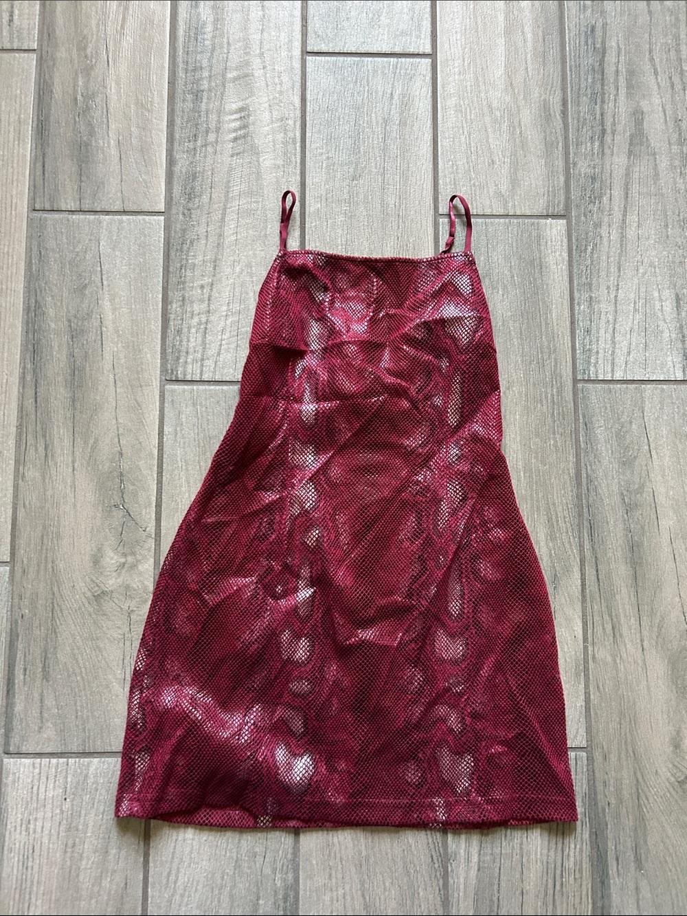 Urban Outfitters Burgundy Mesh Slip Mini Dress